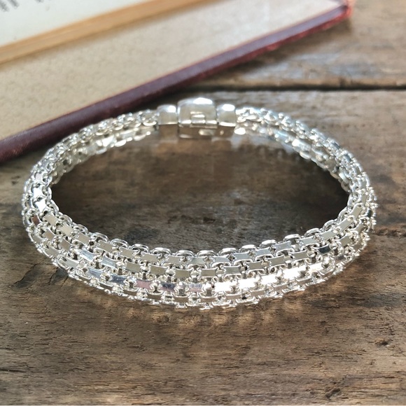 Vintage Jewelry - Sterling silver bracelet Woven sterling silver bracelet